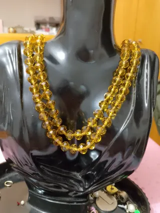 Collana simil ambra vintage lunga 120 cm