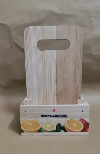 Porta spezie/tovaglioli Sanpellegrino in legno