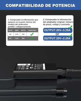 SMMKOXOI Cargador 65W USB-C DELL Latitude 5420