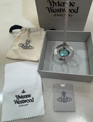 Collar Vivienne Westwood Planeta Plata azul