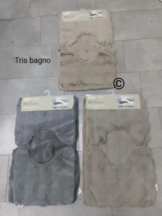 Tris bagno in morbido tappeto pelliccia