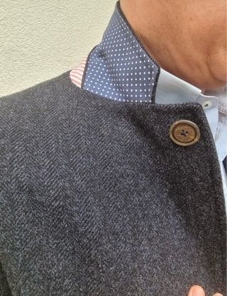 Abrigo El Ganso Talla 52 Azul Marino/Gris