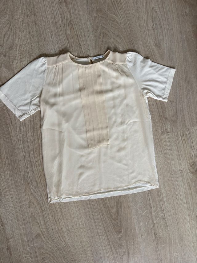 Blusa Bimba y Lola Beige y Blanca