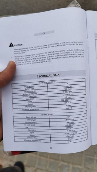 Atornilladora de batería