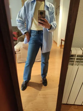 Camisa Easy Wear azul .El corte Ingles.