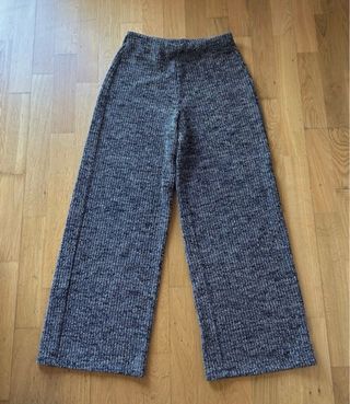 Pantalón ancho Zara mujer gris