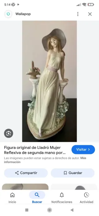 Figura Lladro Dama Reflexiva Flores