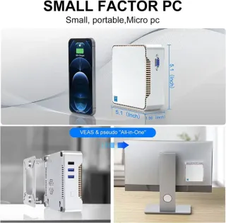 Mini PC N100 3.4Ghz 8GB RAM 128GB SSD+128Gb m2