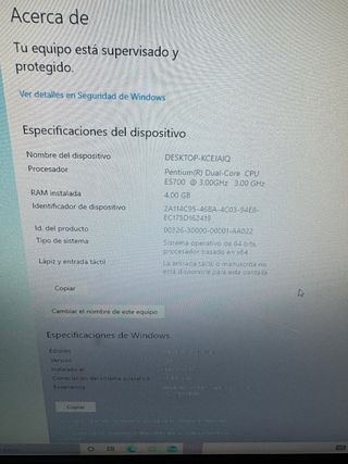 PC sobremesa 240GB SSD con monitor, raton y teclad