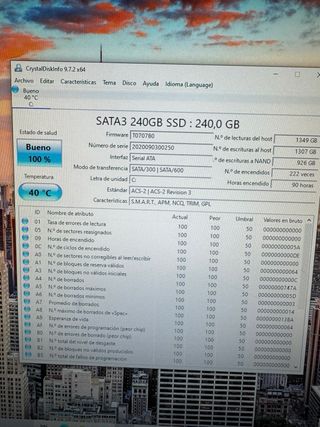 PC sobremesa 240GB SSD con monitor, raton y teclad