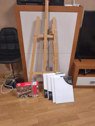 Pack Arte: Caballete, Lienzos y Maletín Pintura