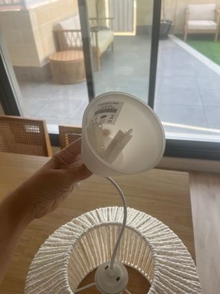 Lámpara de tela Sklum blanca