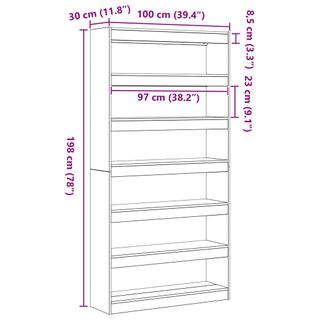vidaXL Estantería para libros Gris Madera