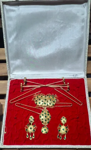 Aderezo Fallera Oro y Verde
