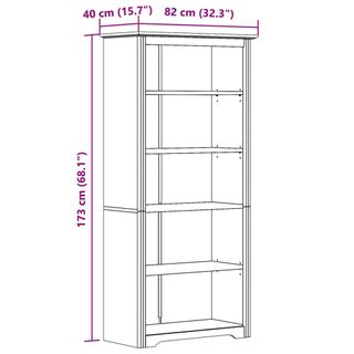 vidaXL libreria BODO 5 ripiani in legno massello di pino