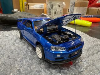 Coche Scalextric Nissan Skyline R34 Azul