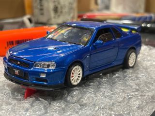Coche Scalextric Nissan Skyline R34 Azul