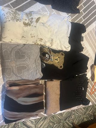 Lote Ropa Mujer Negro y Dorado Talla XL 