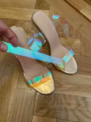 Sandalias Shein Talla 38 Doradas y Multicolor