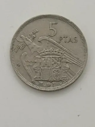 Moneda 5 Pesetas 1957 Francisco Franco