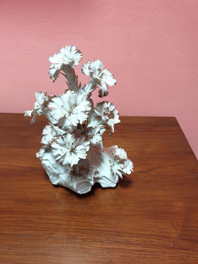 Capodimonte Fioriera Ceramica Oro