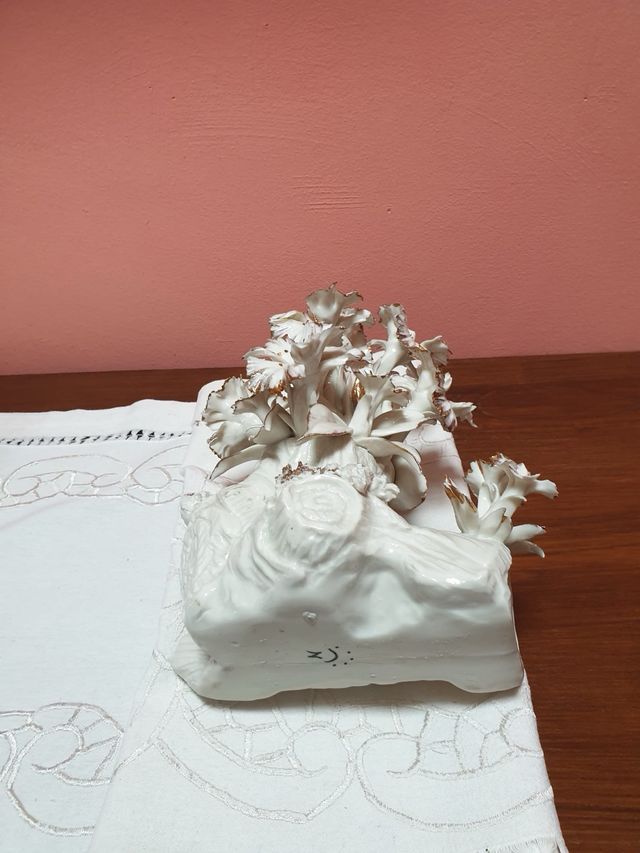 Capodimonte Fioriera Ceramica Oro