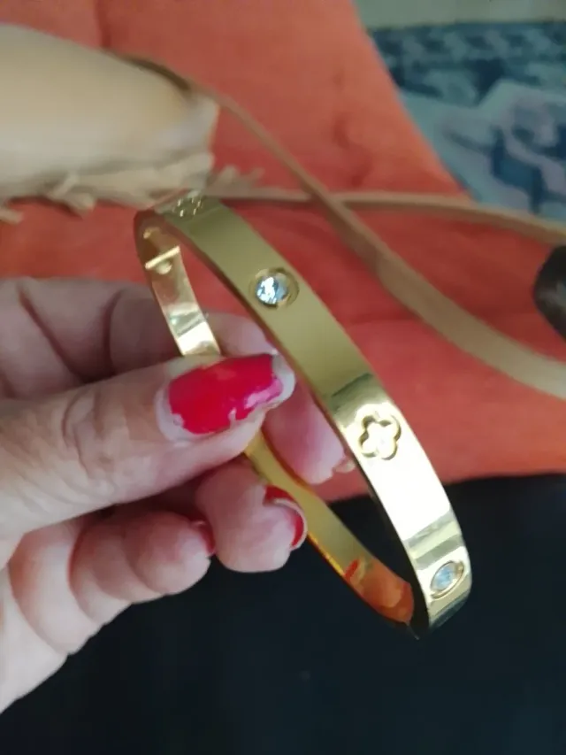 Pulsera Acero Dorado Cierre Seguridad
