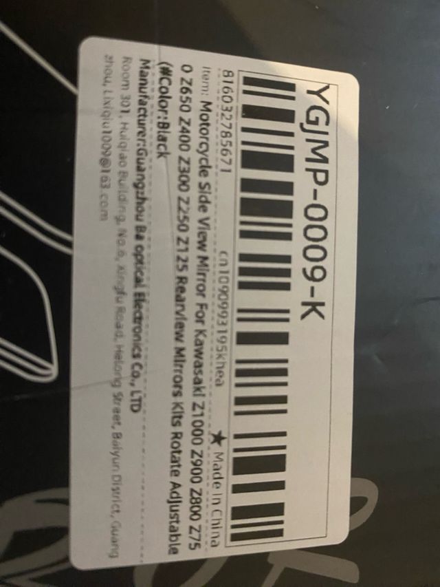 Espejos Moto Kawasaki Negros