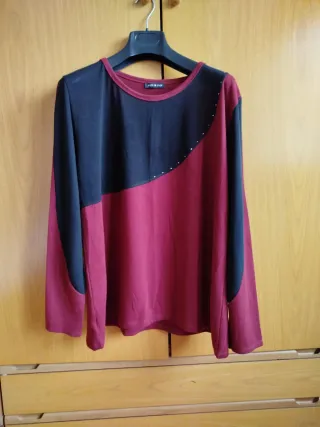 Maglia donna girocollo bicolore