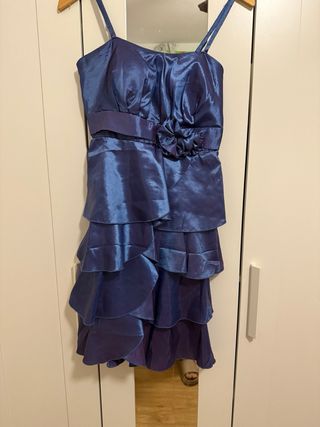 Vestido cóctel corto azul