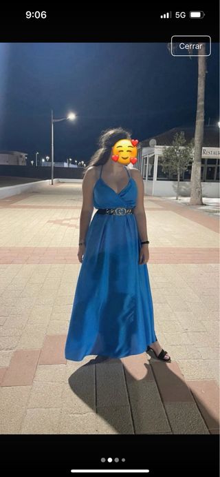 Vestido largo azul elegante