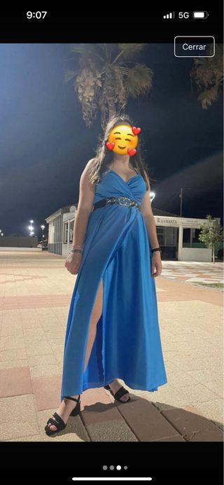 Vestido largo azul elegante