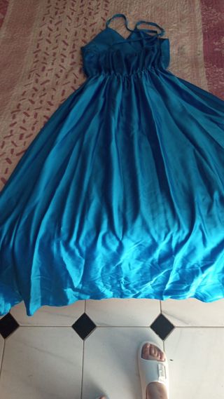 Vestido largo azul elegante