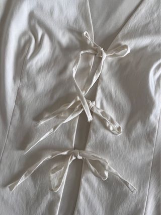 Top Zara blanco lazos talla S