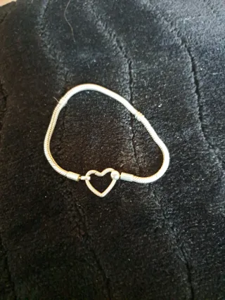 Pulsera Plata Corazón talla 20