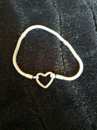 Pulsera Plata Corazón talla 20
