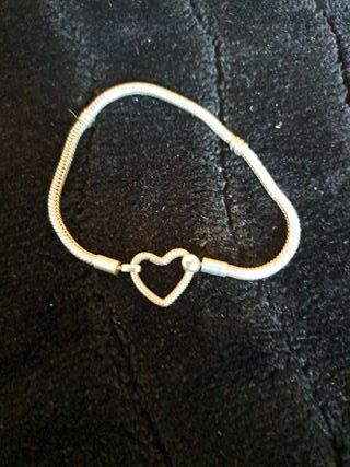 Pulsera Plata Corazón talla 20