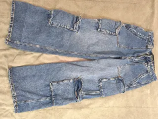 Pantalones vaqueros cargo azules