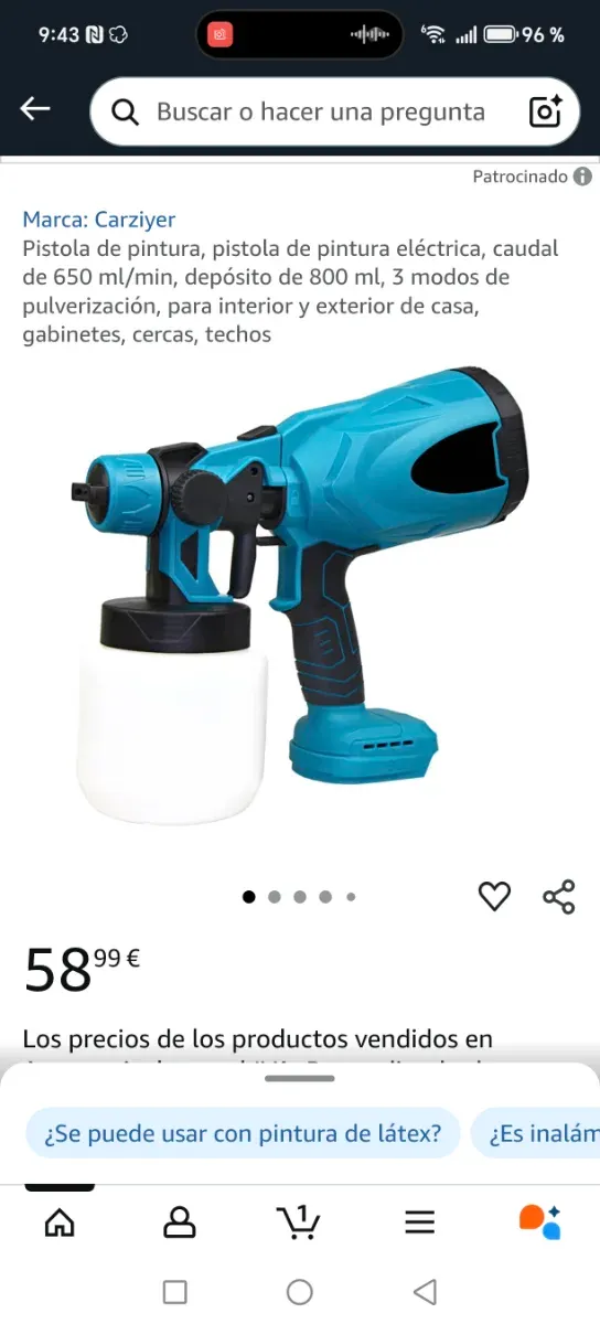 Pistola de Pintura Eléctrica Carziyer