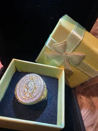 Anillo Virgen María Oro Circonitas