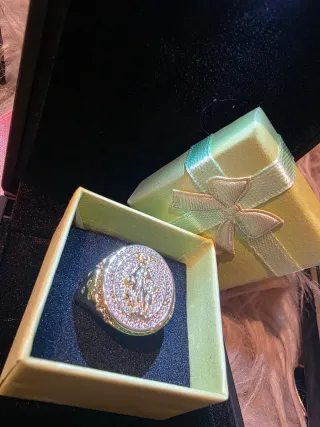 Anillo Virgen María Oro Circonitas
