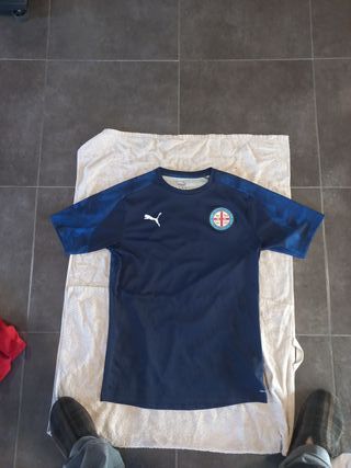 Camiseta Fútbol Vintage Azul Puma Melbourne city