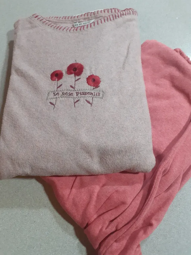 Pijama BKB Beige y Rosa Flores,