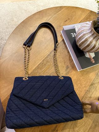 Bolso Wanove azul vaquero y dorado