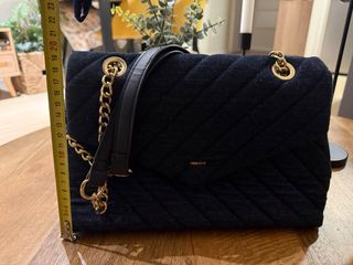 Bolso Wanove azul vaquero y dorado