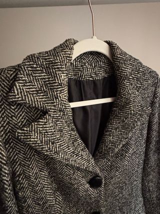 Cappotto lana donna nero/grigio