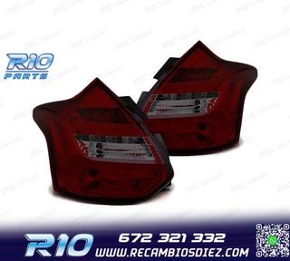 PILOTOS ROJOS FORD FOCUS 3 HATCHBACK 11-14 AHUMADO INTERMITE