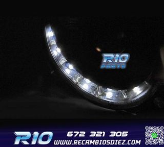 FAROS MERCEDES CLASE CLK W209 02-09 LUZ DIURNA FONDO CROMO