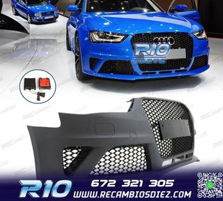 PARAGOLPES DELANTERO AUDI A4 B8 11-15 LOOK RS PARRILLA NEGRA