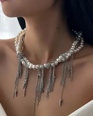 Collar perlas y estrellas